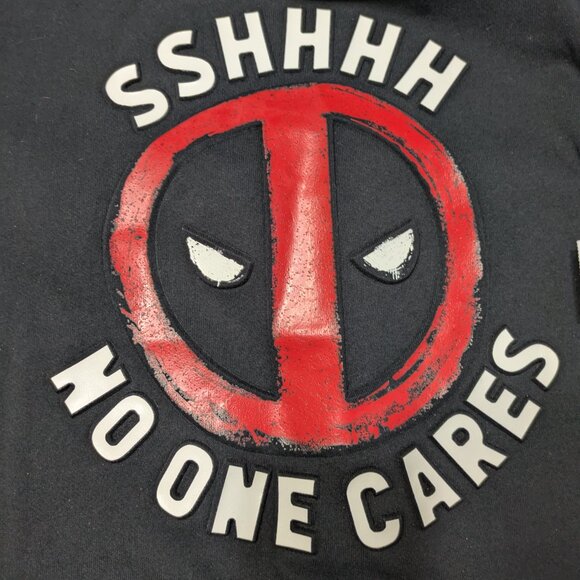 Men's Marvel Hoodie DeadPool "No One Cares" NWT - size 2XL - Picture 5 of 6